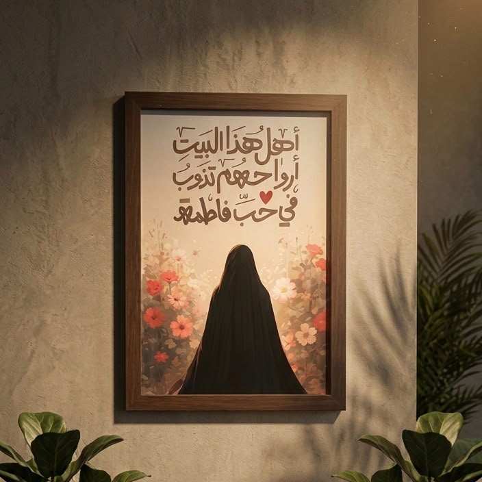 لوحة | أهل هذا البيت ارواحهم تذوب في حب فاطمة
